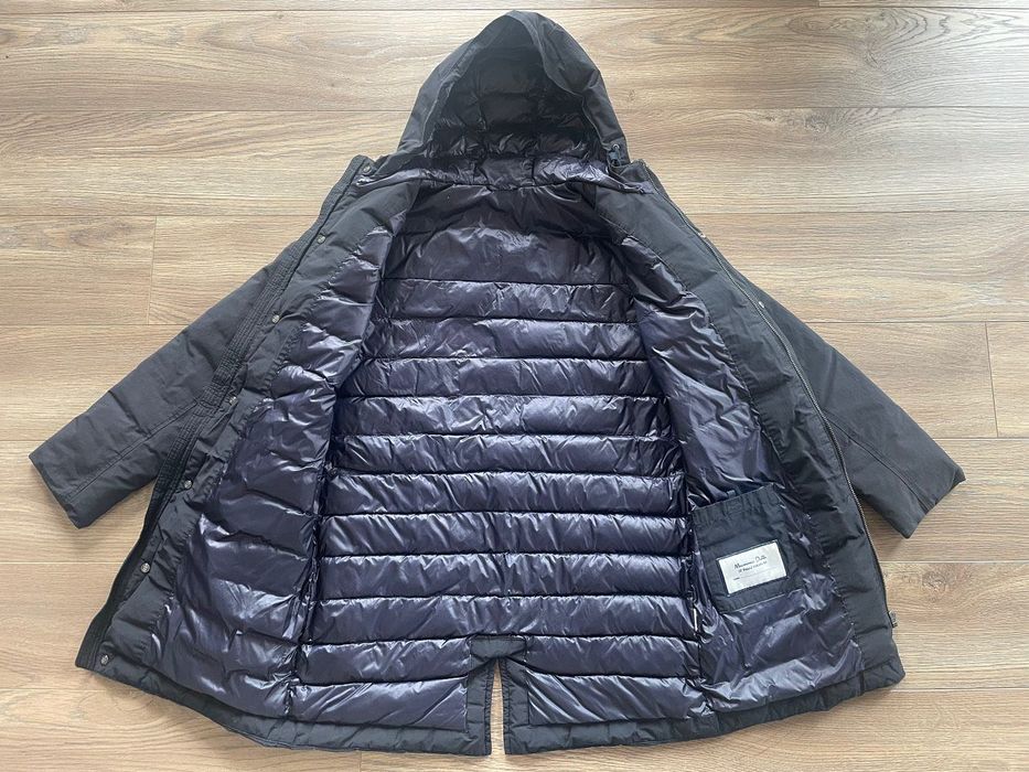 Granatowa kurtka puchowa w stylu parki MASSIMO DUTTI - 146 - 158 cm