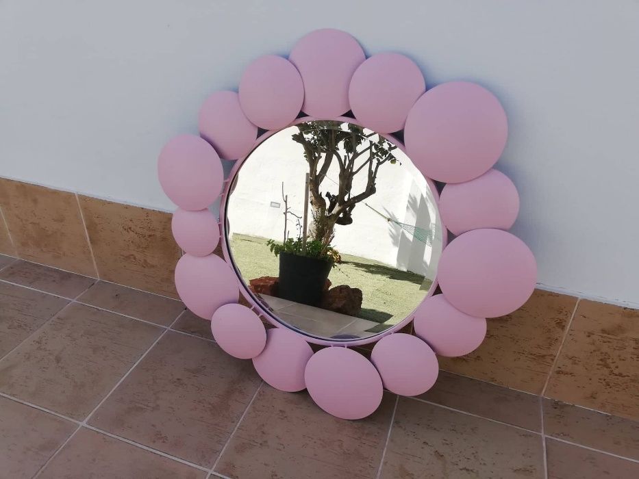 Espelho cor de rosa 82x82