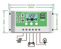 PWM Солнечный контроллер / Сонячний контролер заряду 20А lifepo4 шим