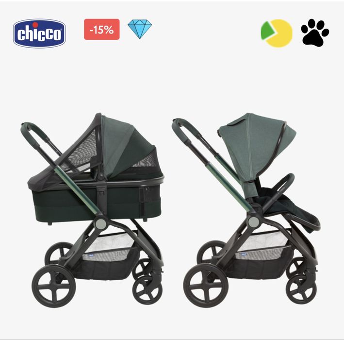 Коляска chicco mysa 2 в 1 прогулянкова