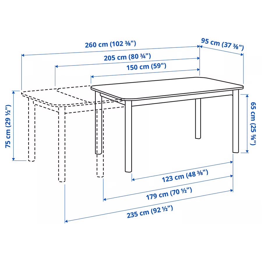 Mesa extensivel Strandtorp IKEA 150cm-260cm