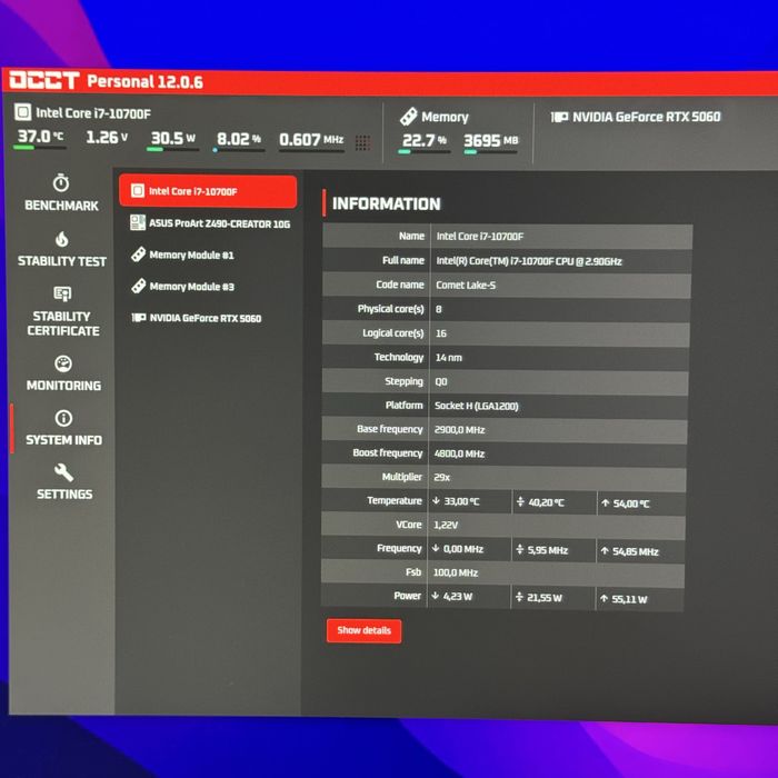 Топ комплект i7 10700F, Z490 Asus Pro Art Creator материнська плата