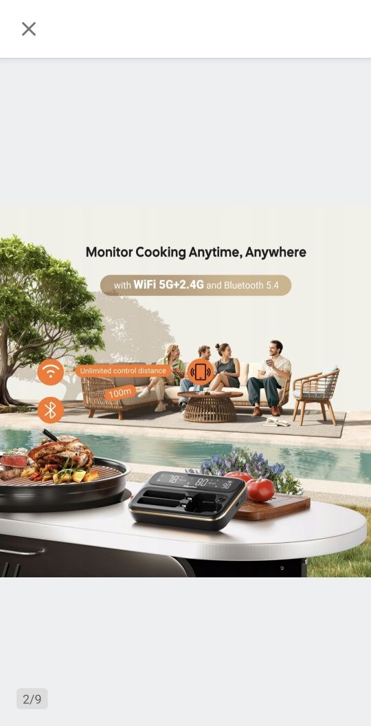 INKBIRD Termometr Bezprzewodowy Bluetooth WIFI IP67 Do Grilla i Piekar