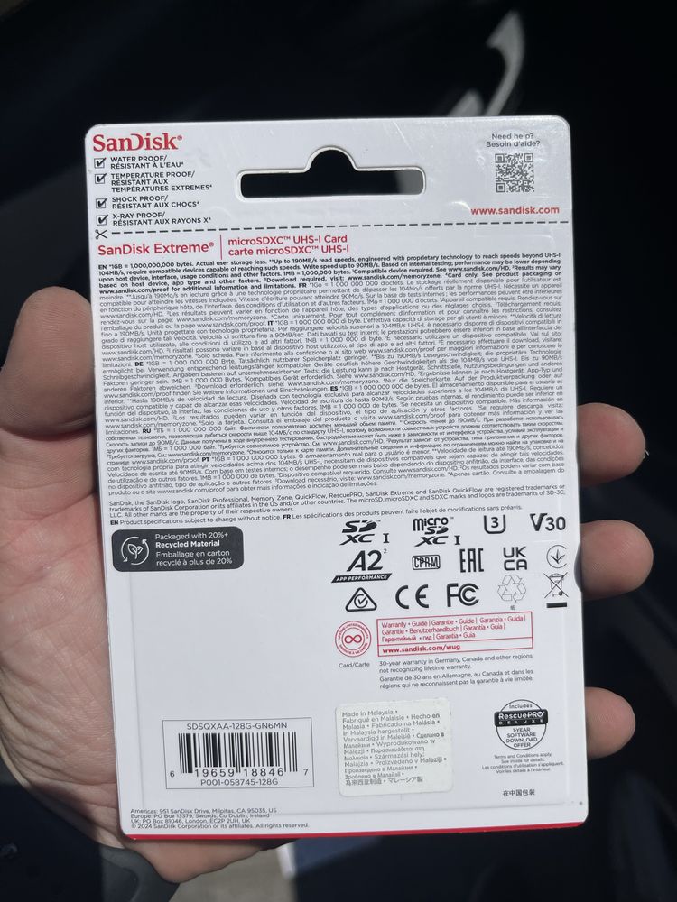 Карта памяти Sandisk extreme microsdxc 128gb