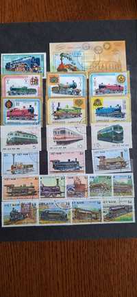 Stare znaczki pocztowe Pociągi