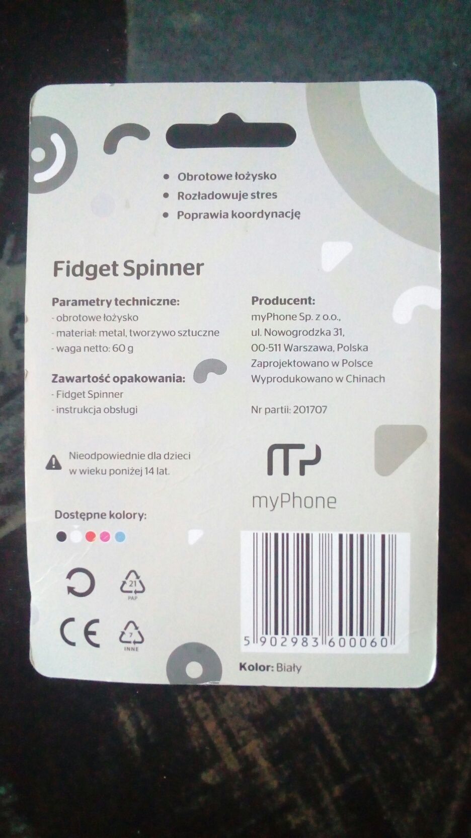 Spinner Fidget biały