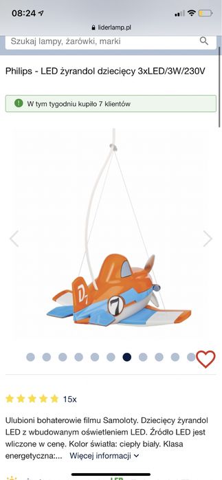 Lampa planes disney dla dziecka