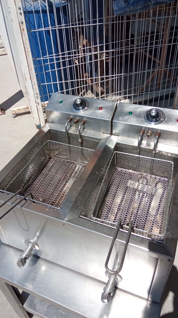 Fritadeira dupla industrial inox