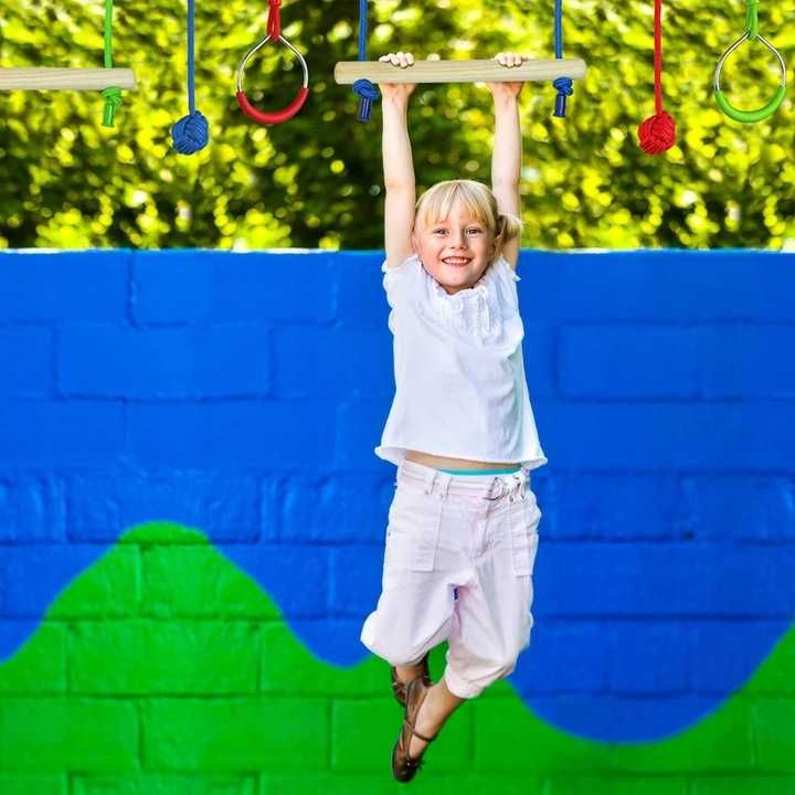 Park Linowy Przenośny Tor Przeszkód Małpi Gaj Prezent dla Dzieci 26 el