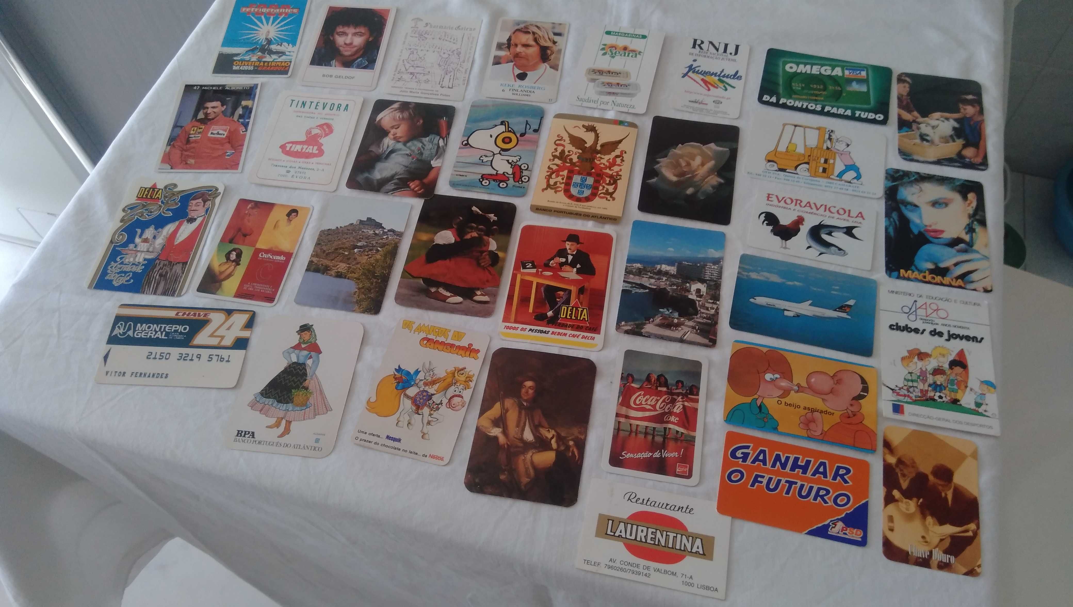 159 Calendários de bolso de vários anos: 1984, 85, 87, 90, 92, 94, 99…