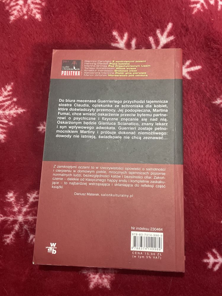 Książka kryminał wakacje Z zamkniętymi oczami