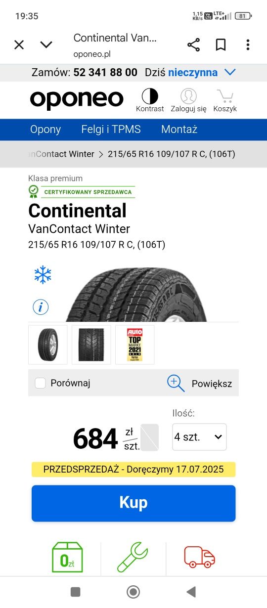 Opony zimowe Continental