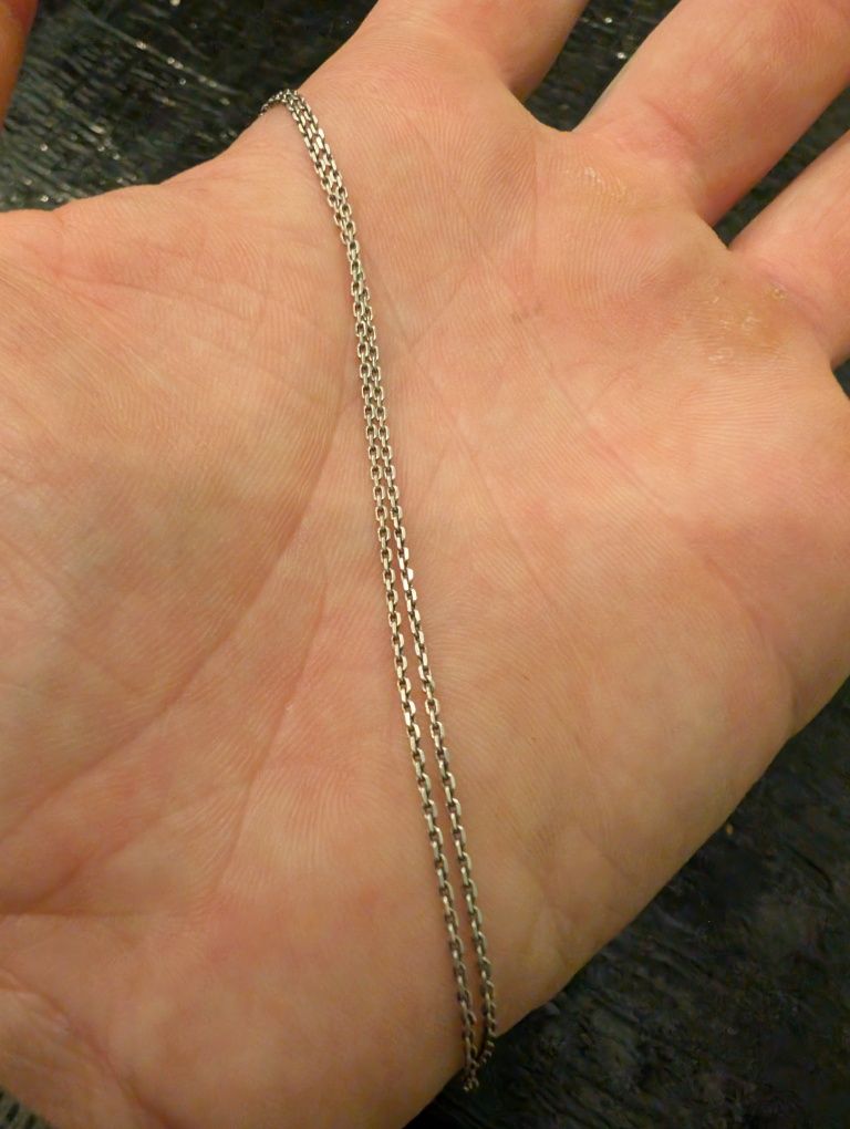 Srebrny drobny łańcuszek typu rope misterna ręczna robota srebro 925