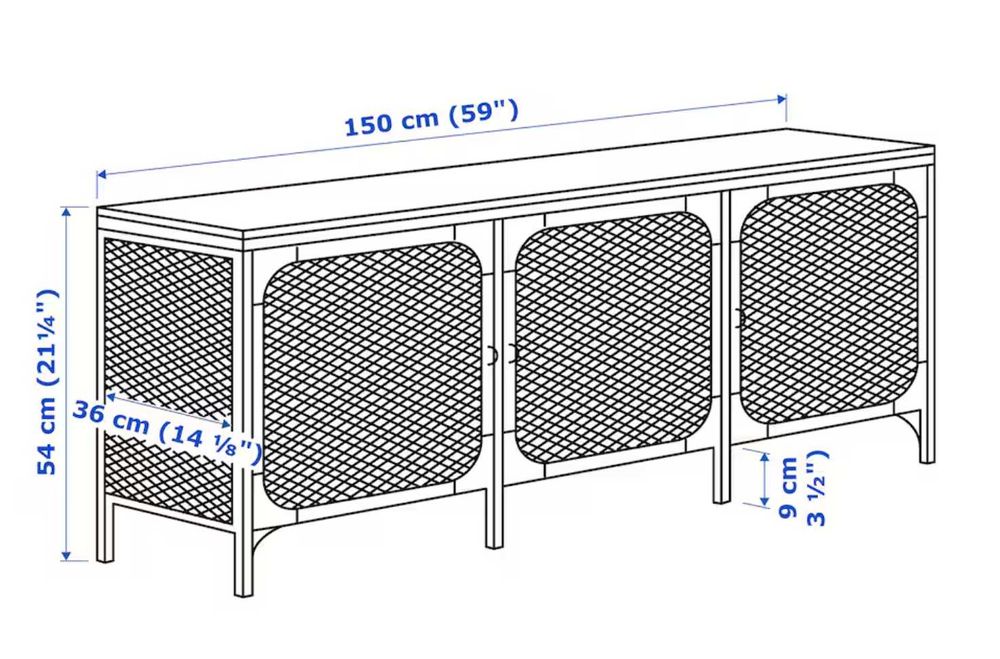 FJÄLLBO - Móvel TV, preto, 150x36x54 cm