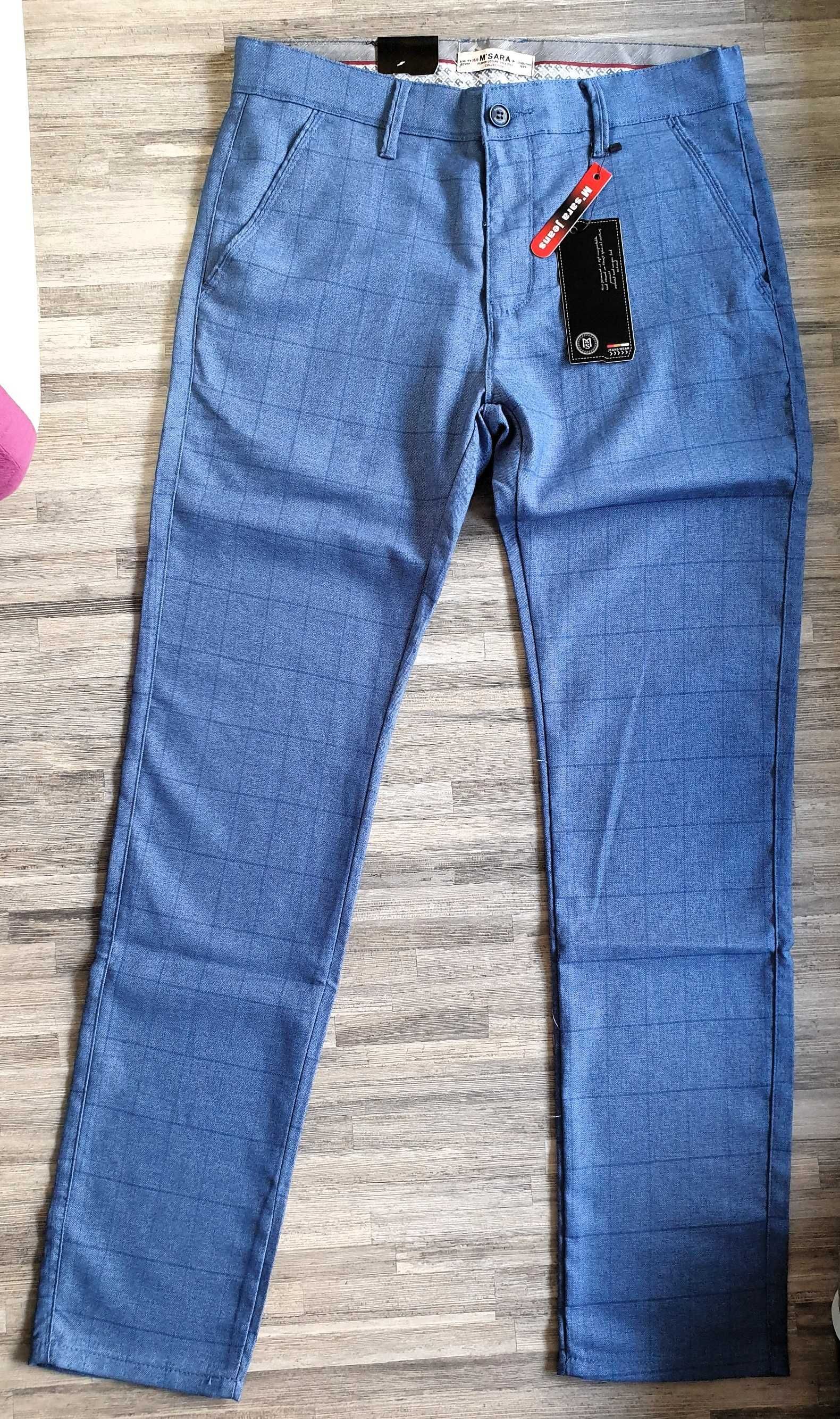 Spodnie Męskie Granatowe M.SARA Jeans W32 L32