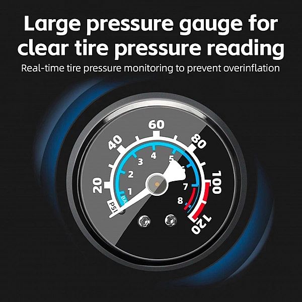 Pompka rowerowa Rockbros z manometrem - czarna