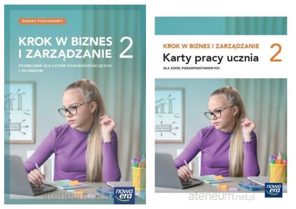 *NOWA* Krok w biznes i zarządzanie 2 Karty Pracy + Podręcznik Nowa Era