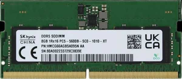 Оперативная память SODIMM 8Gb DDR5 5600 Hynix HMCG66AGBSA095N