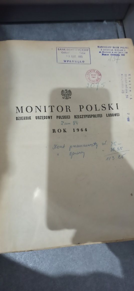 Monitor Polski-Dziennik Urzędowy Polskiej Rzeczypospolitej Ludowej1964
