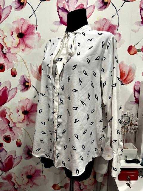 h&m bluzka koszulowa galowa elegancka fajny wzór hit roz.44