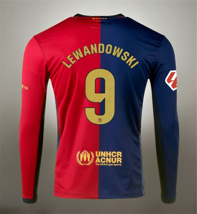 Koszulka FC Barcelona 24/25 LL dom longsleeve LEWANDOWSKI 9 r. S 48h
