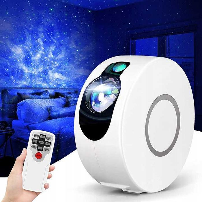PROJEKTOR GWIAZD Lampka Nocna Rzutnik Dla Dzieci Led Laserowy Biały