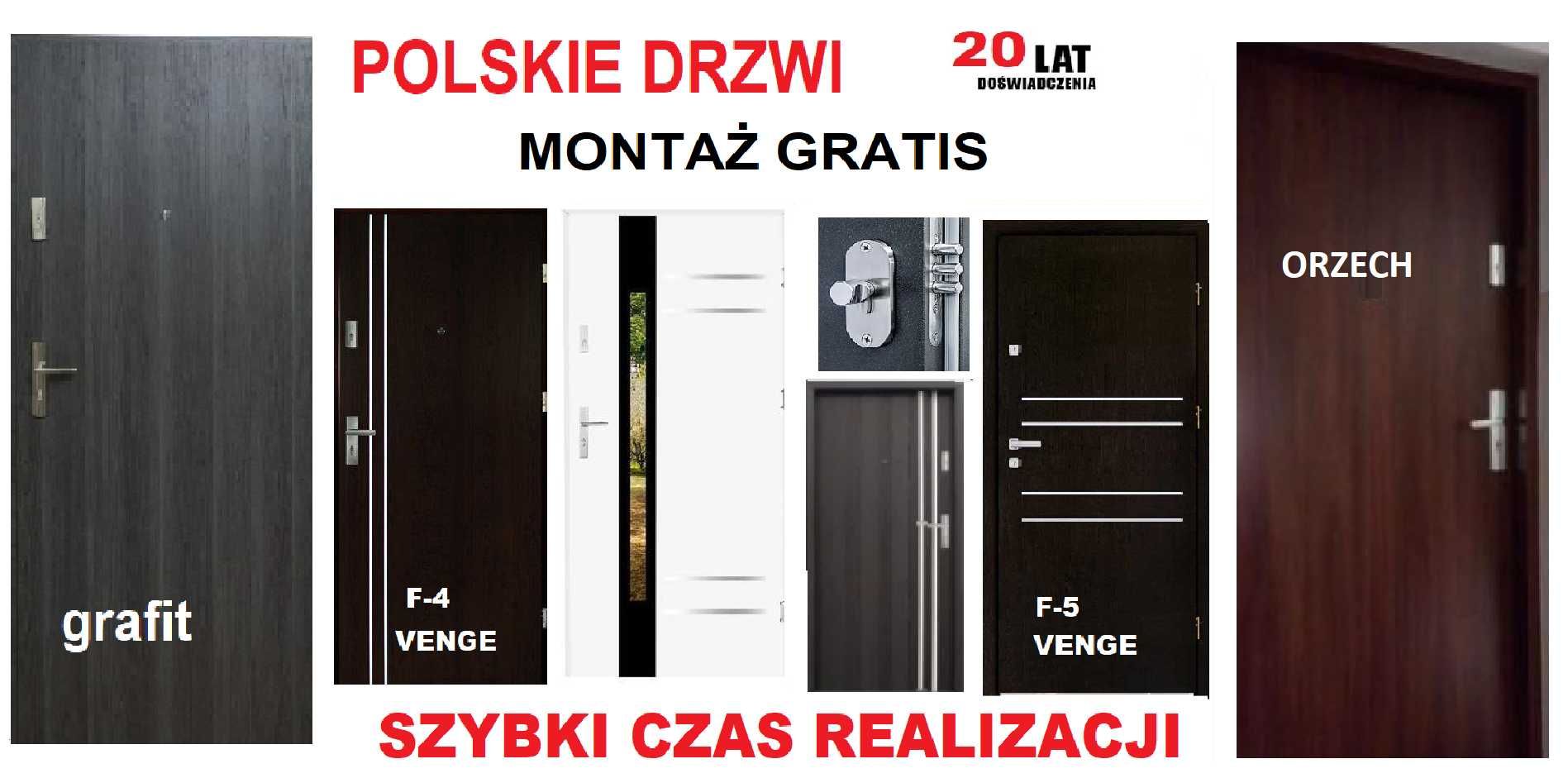 Drzwi do mieszkania WEJŚCIOWE, zewnętrzne z MONTAŻEM, antywłamaniowe