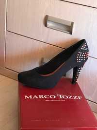 Туфлі чорні замшеві на высокому каблуці MARCO TOZZI р.39.