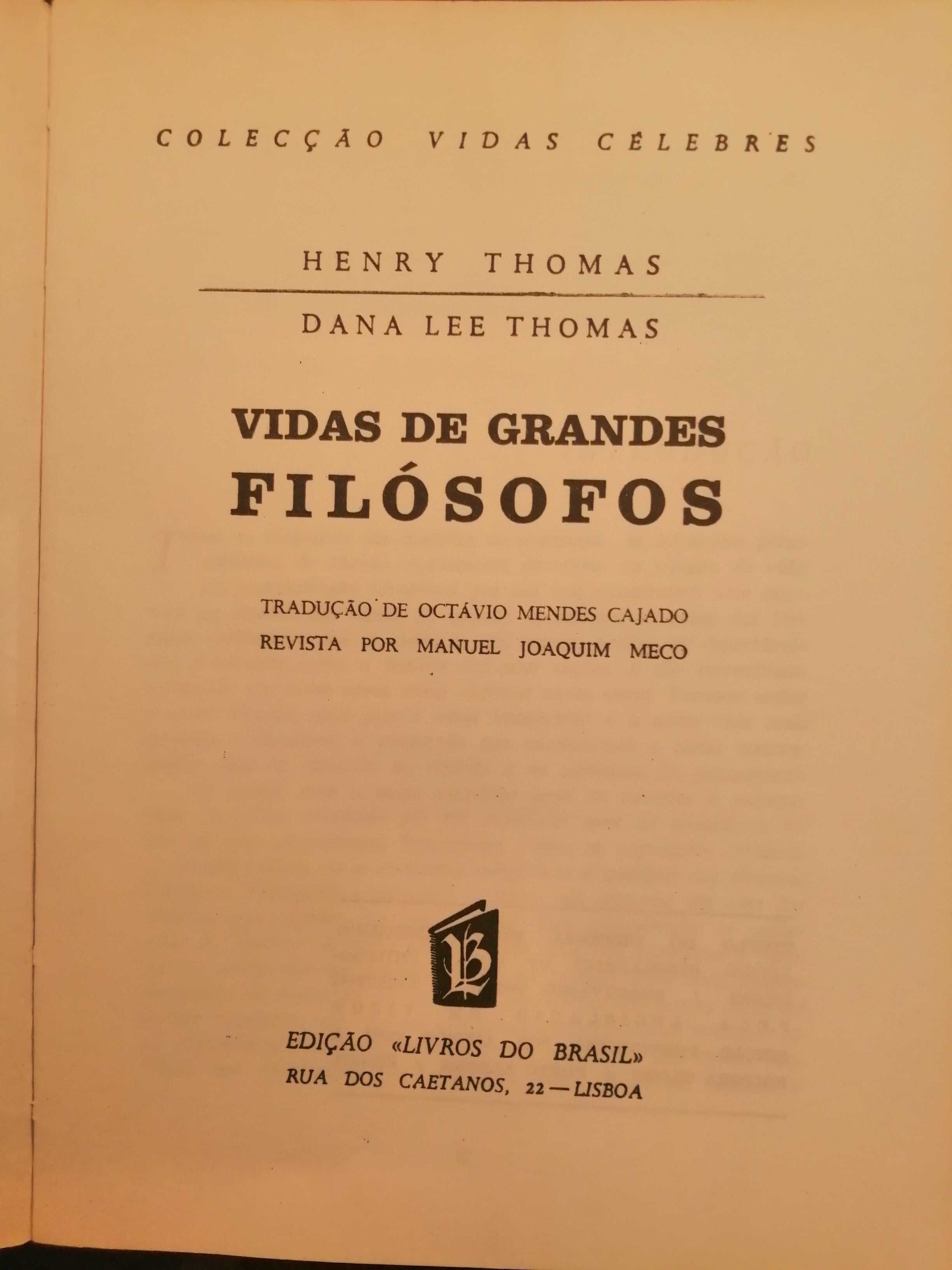 Livro, vidas de grandes Filósofos, edição livros do Brasil - Lisboa