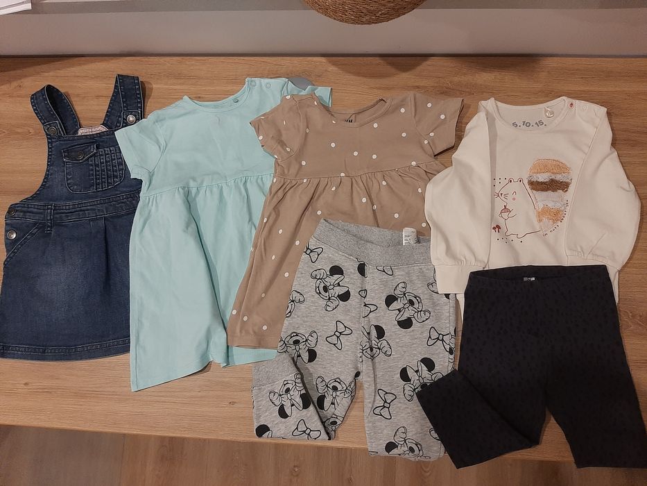 Śliczne firmowe rozm.80 sukienki dresy leginsy bluzka H&M Smyk 5.10.15