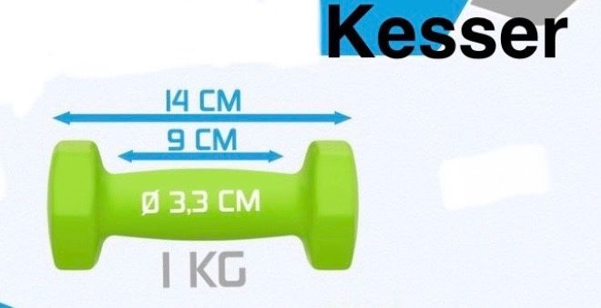 Zestaw hantli neoprenowych 2x1 kg jaskrawozielone
