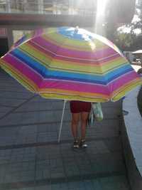 Зонт пляжный с наклоном, защита от ультрафиолета, ромашка