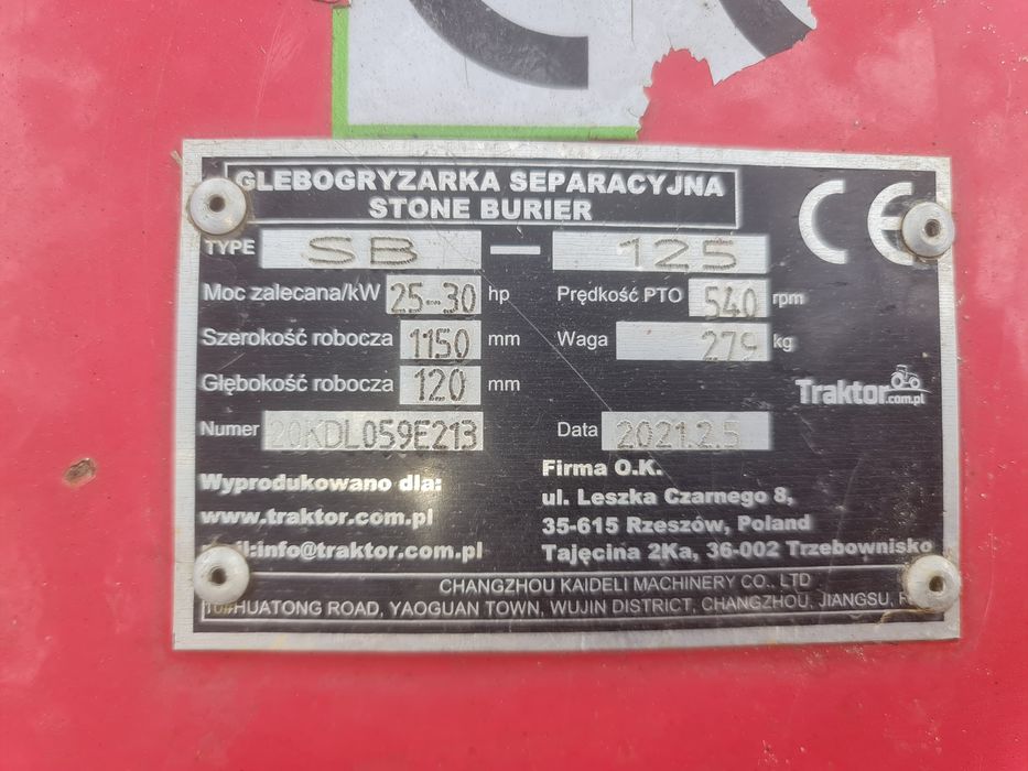 Glebogryzarka separacyjna 125