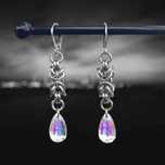 Kolczyki Chainmaille Stal Chirurgiczna Opalizujące Fantasy Fairycore