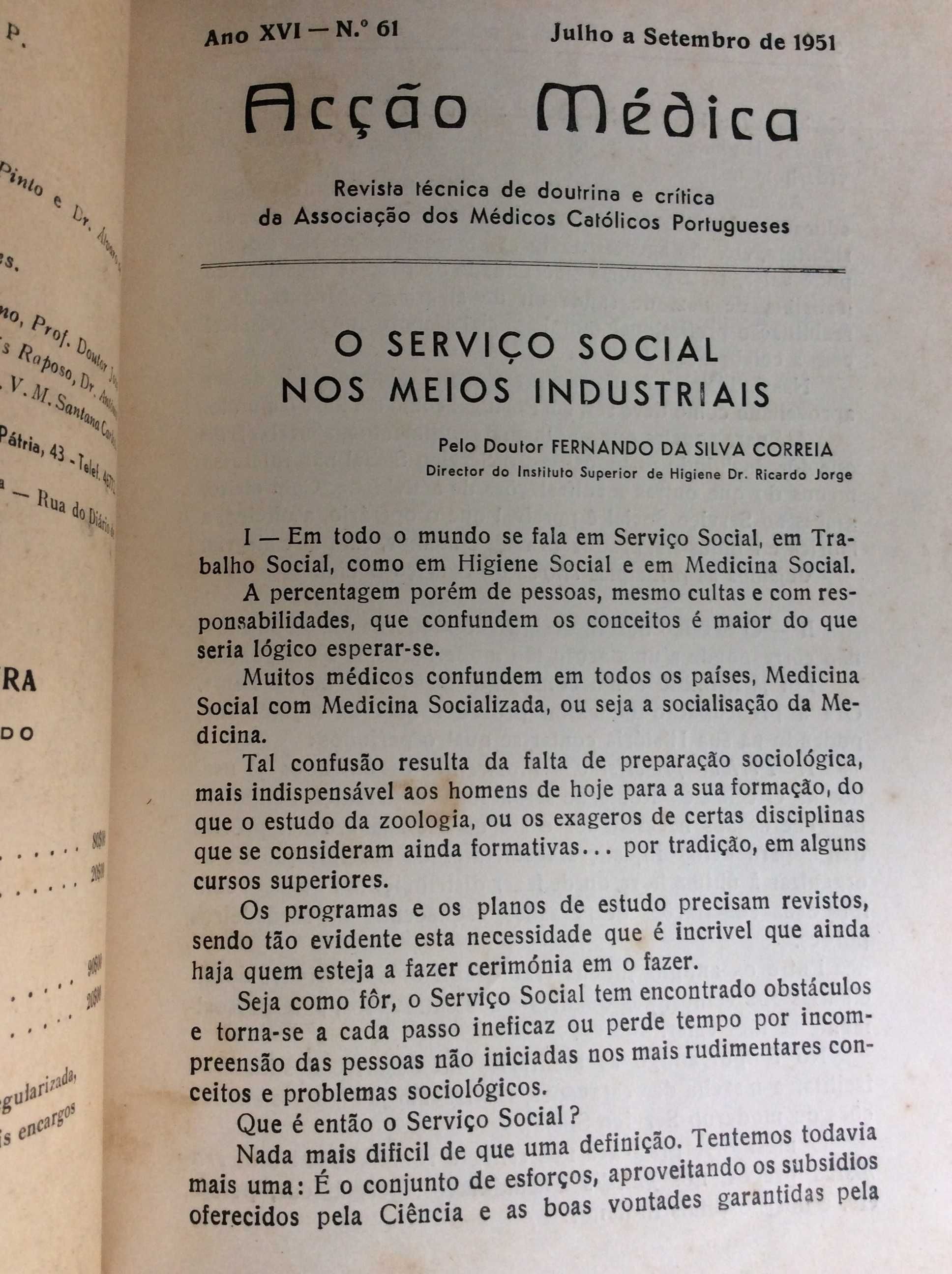Acção Médica. Ano 1951. Ver sumário