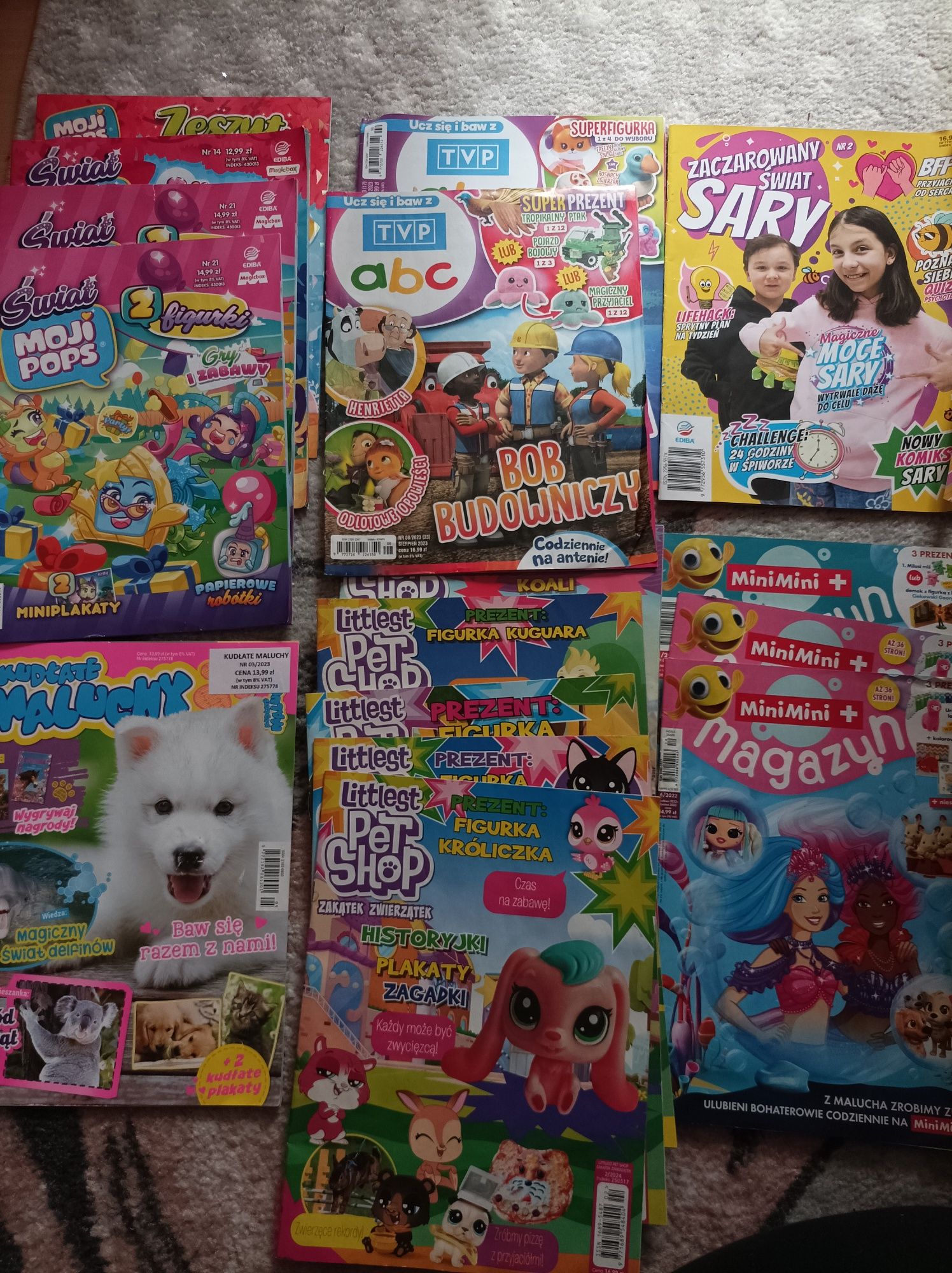 16 magazynów, gazetek dla dzieci, pet shop, mini pops , abc i inne