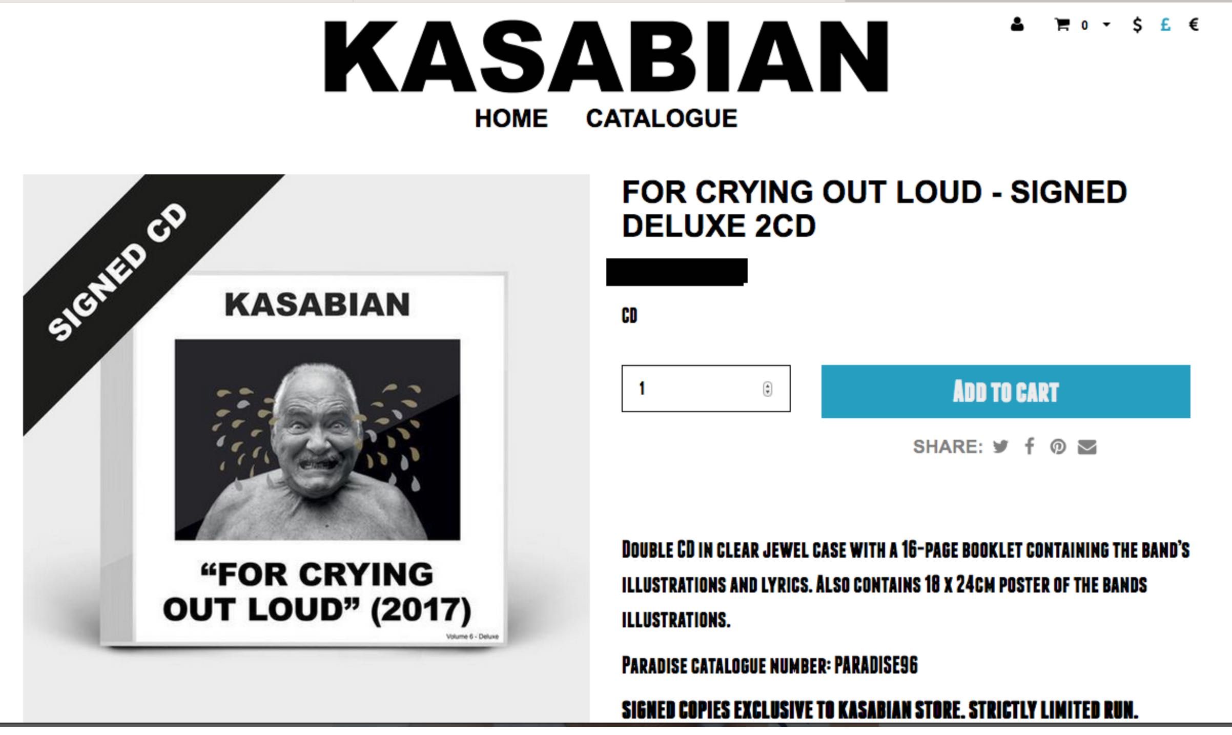 KASABIAN For Crying Out Loud CD PODPISANA Autograf