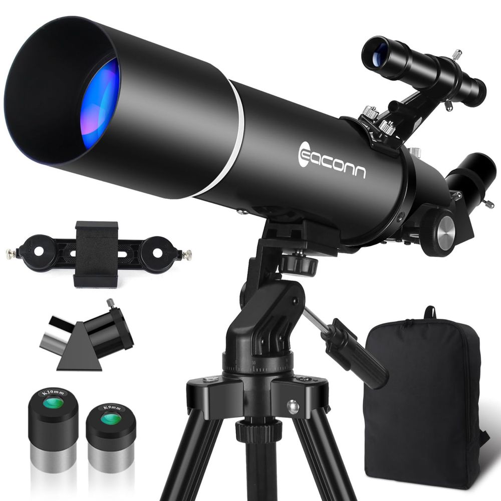 Teleskop astronomiczny dla dorosłych, 80 mm apertura 600 mm