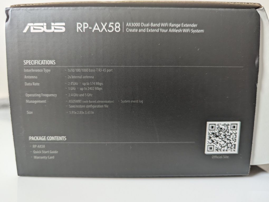 ASUS RP-AX58 WiFi 6 AX3000 AiMesh | Repeater Access Point