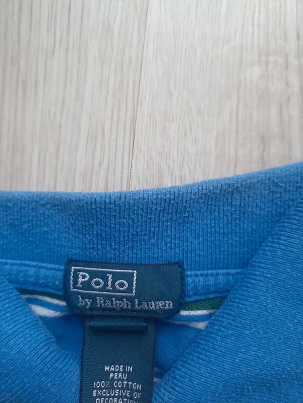 niebieska koszula polo ralph lauren vintage y2k na lato
