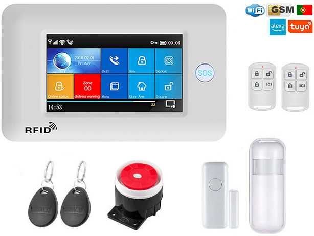 Alarme Tuya Loja/Casa sem Fios SOS/GSM/WiFi Android/iOS PT (NOVO)