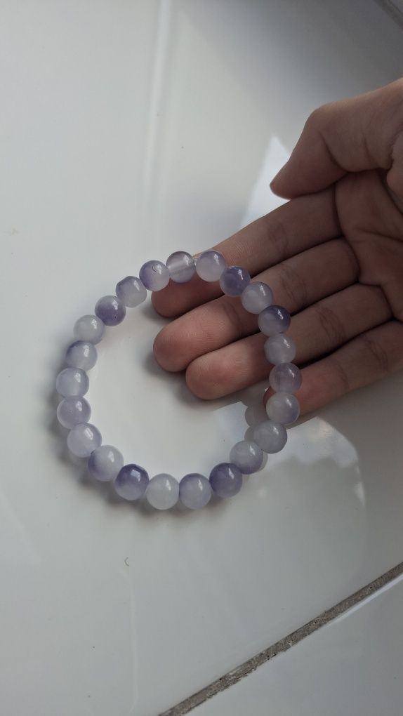 Bransoletka fioletowa handmade.