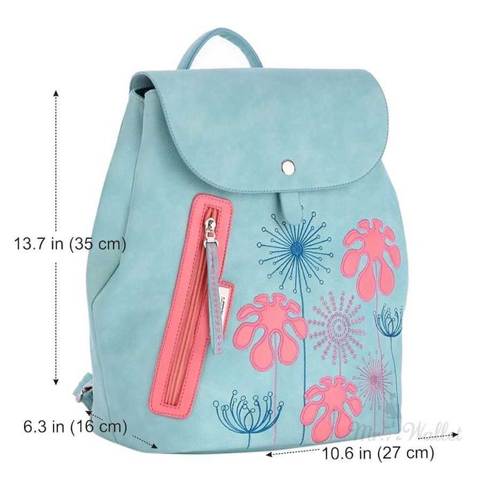 Рюкзак сумка из экокожи, мятного цвета с аппликацией Alba Soboni бренд