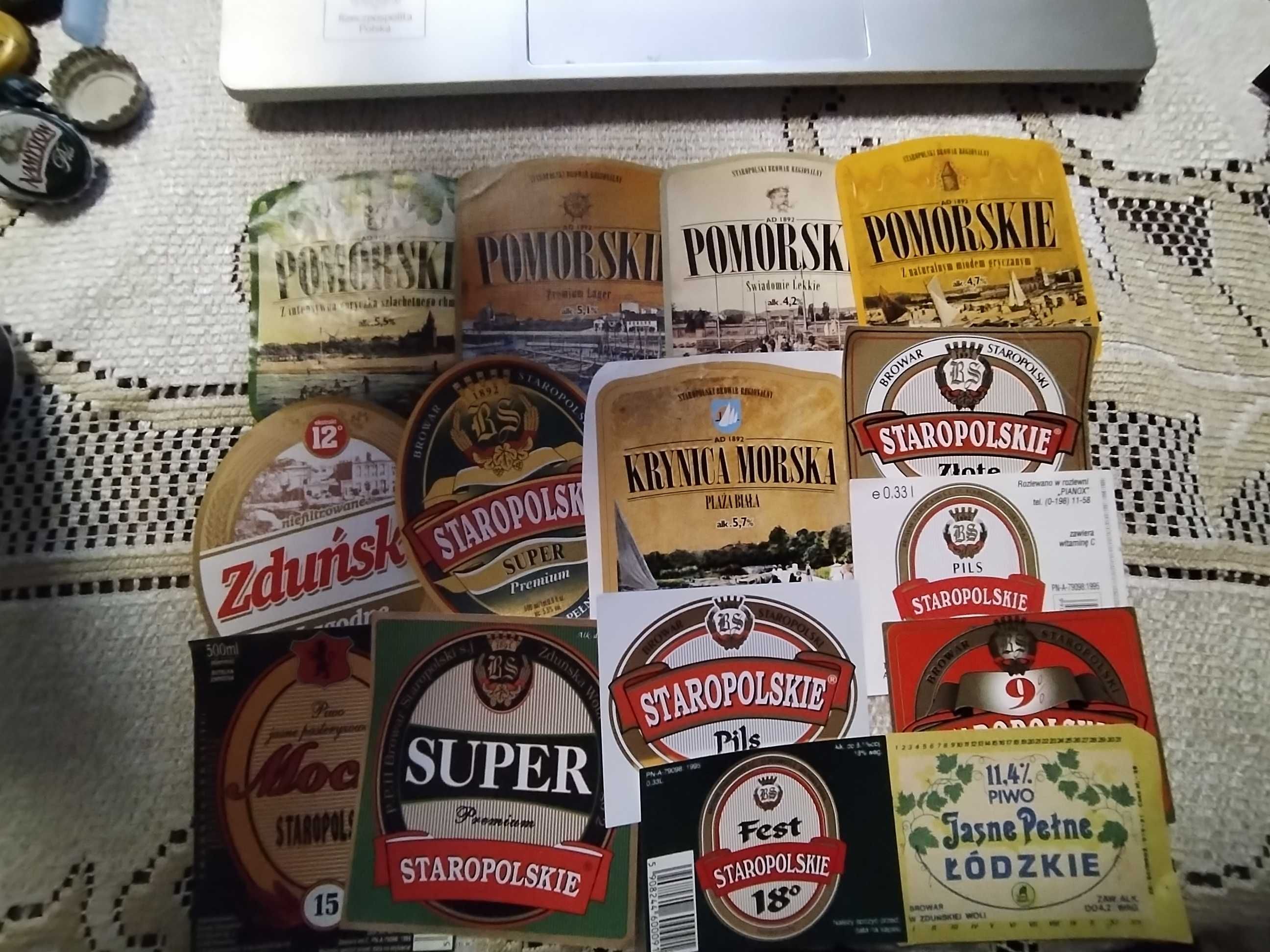 Browar Zduńska Wola - zestaw 15 szt etykiet na piwo