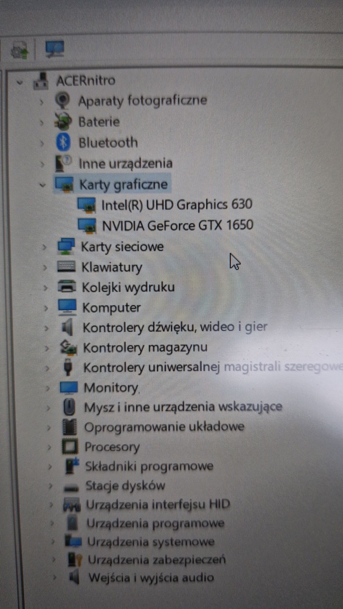 Acer Nitro 5 intel core I7 9 generacji