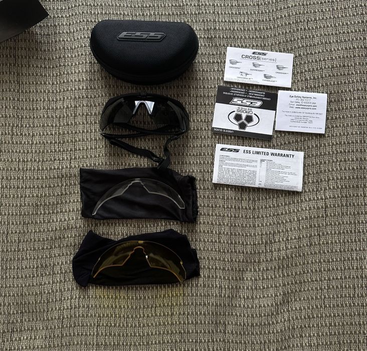 Захисні тактичні балістичні окуляри ESS Crossbow 3LS Чорний (Black)