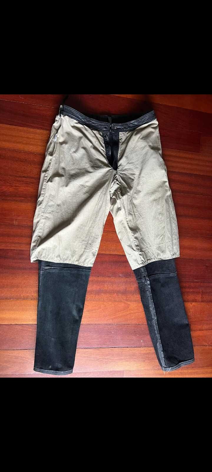 Calças pele genuína homem