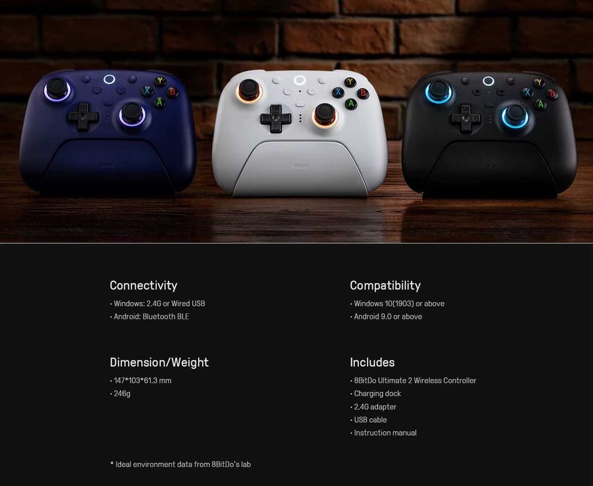 Геймпад 8BitDo Ultimate 2 для Windows/Android ігровий контролер TMR