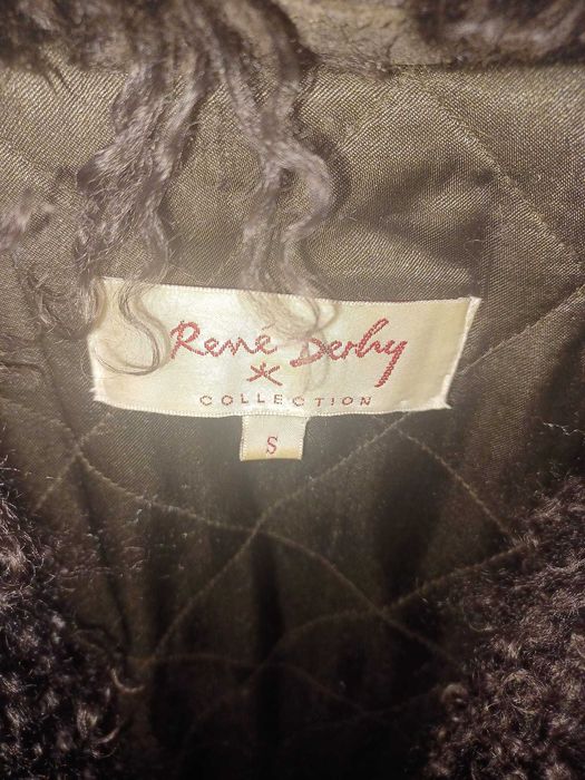 Casaco vintage comprido todo em pele forro almofadado da René Derhy