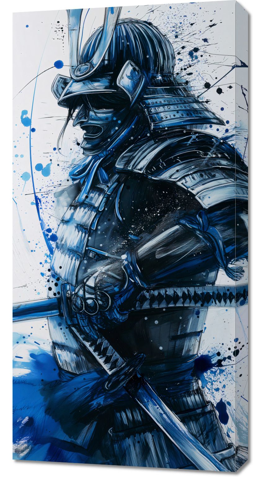 Obraz 50x100cm Samuraj w Błękicie